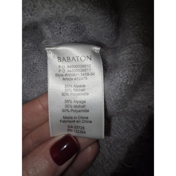 Babaton Mohair Alpaca Crewneck Sweater Gray Size M - Picture 4 of 4